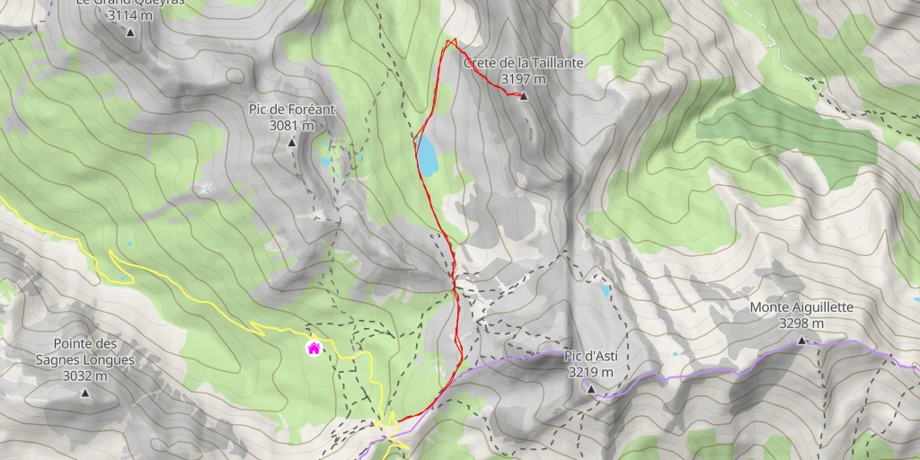 Map of the trail for Crete de la Taillante