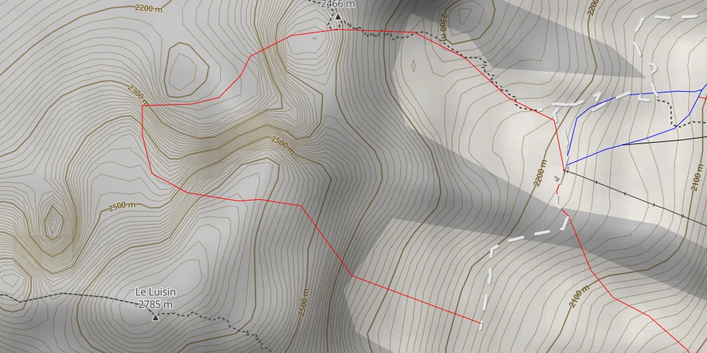 Map of the trail for Le Luisin Couloir SE du Luisin