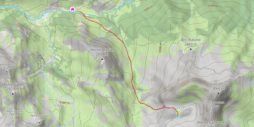 Map of the trail for Lago della Camosciera