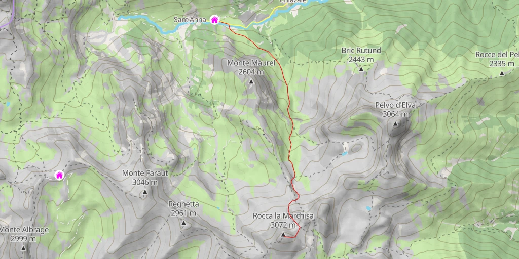 Carte de l'itinéraire :  Rocca la Marchisa