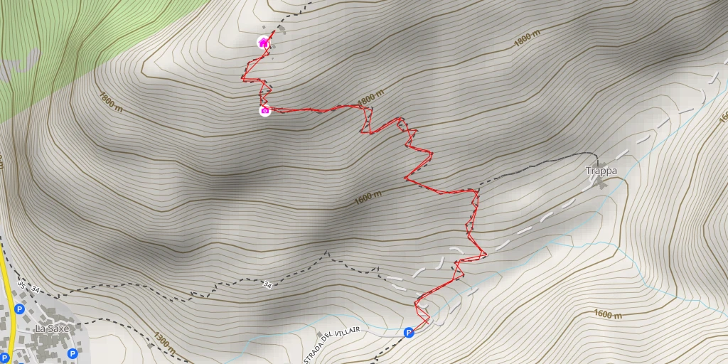 Carte de l'itinéraire :  Rifugio Bertone (nuovo)