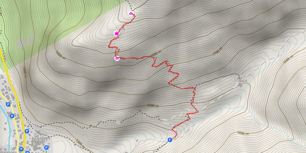 Map of the trail for Sentiero Testa Bernarda