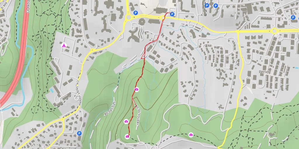 Map of the trail for Belvédère de Roquebillère