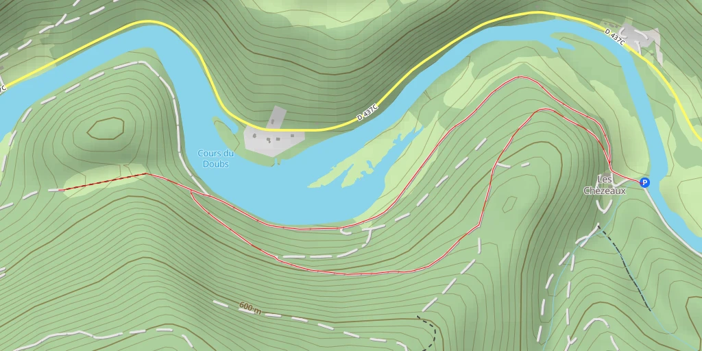 Carte de l'itinéraire :  Cours du Doubs