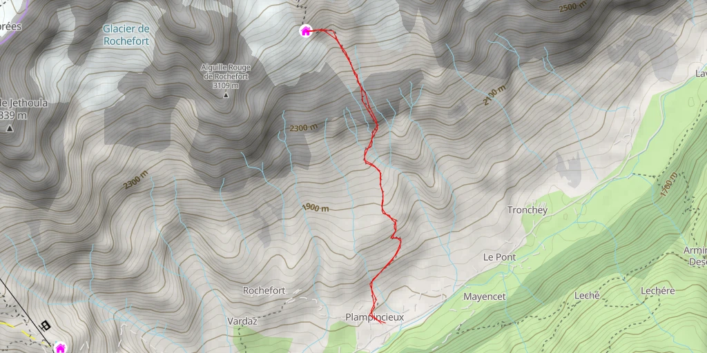 Carte de l'itinéraire :  Rifugio Gabriele Boccalatte e Mario Piolti