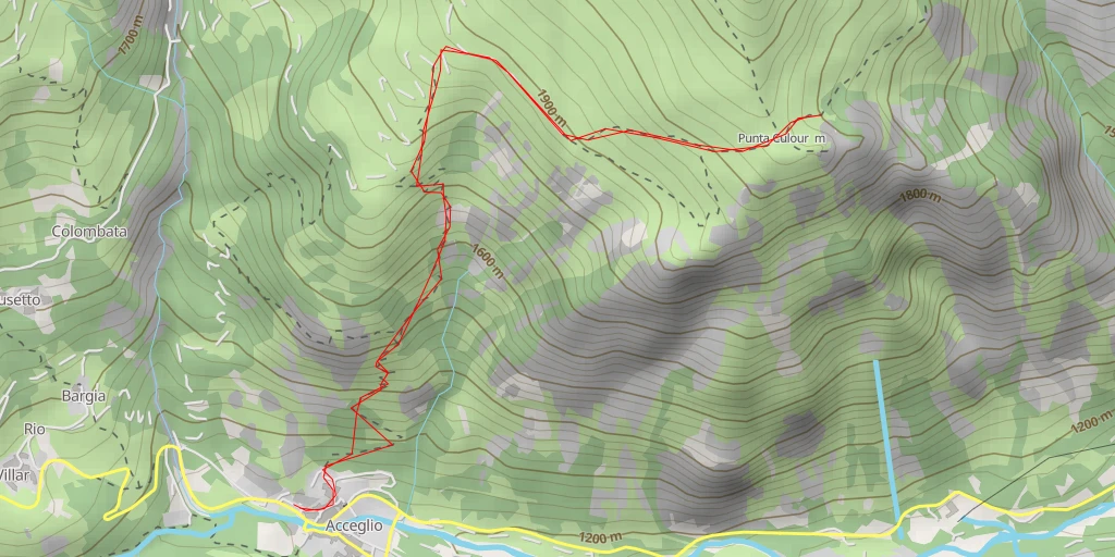 Carte de l'itinéraire :  Punta Culour