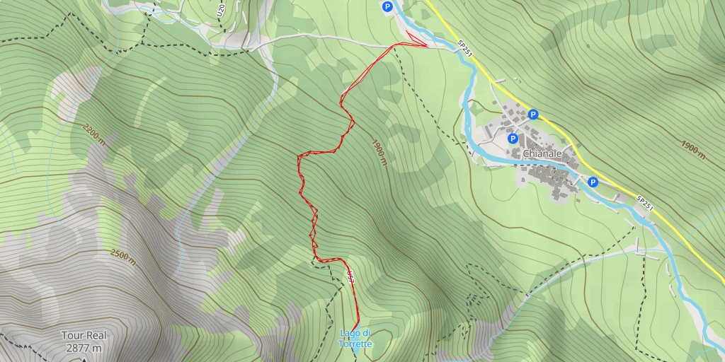 Map of the trail for Lago di Torrette