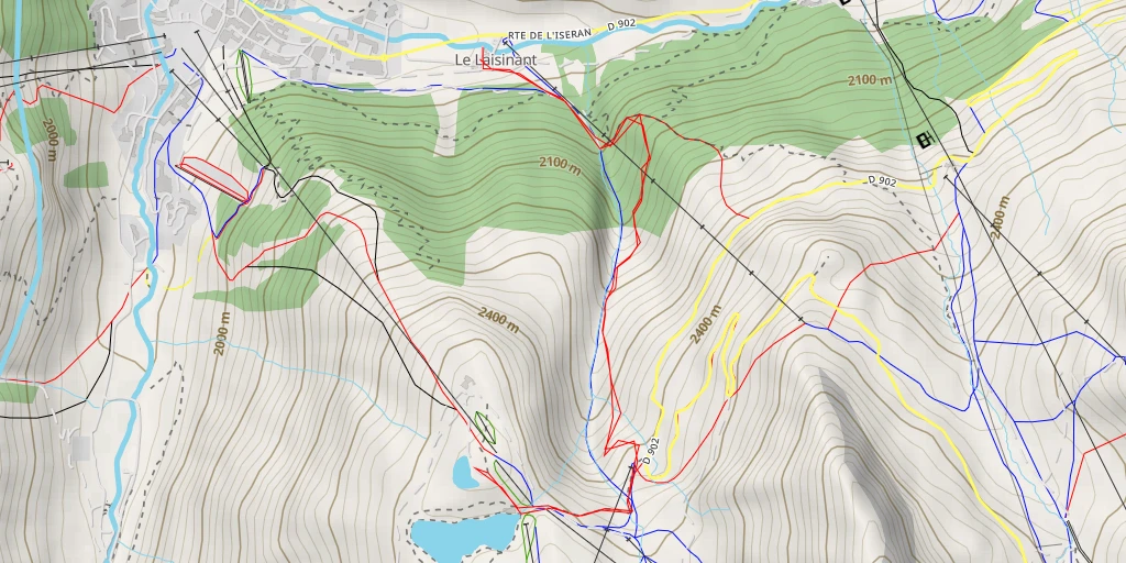 Map of the trail for Tête De Solaise Heliport - Lac de l'Ouillette - Ferme de l'Arsellaz