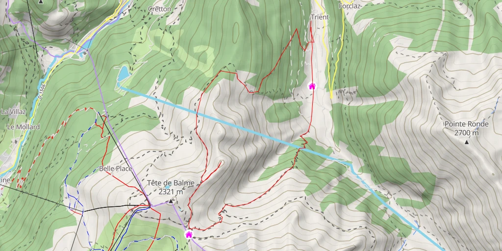 Map of the trail for Croix de Fer