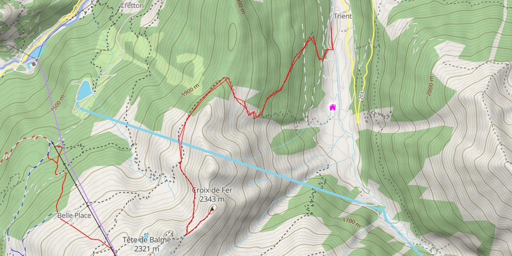 Map of the trail for Croix de Fer