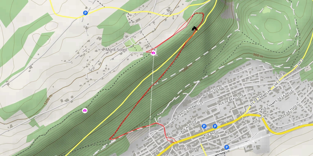 Map of the trail for Route de Mont-Soleil