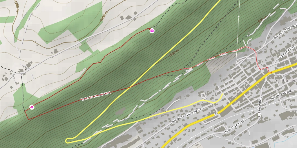 Map of the trail for Belvédère