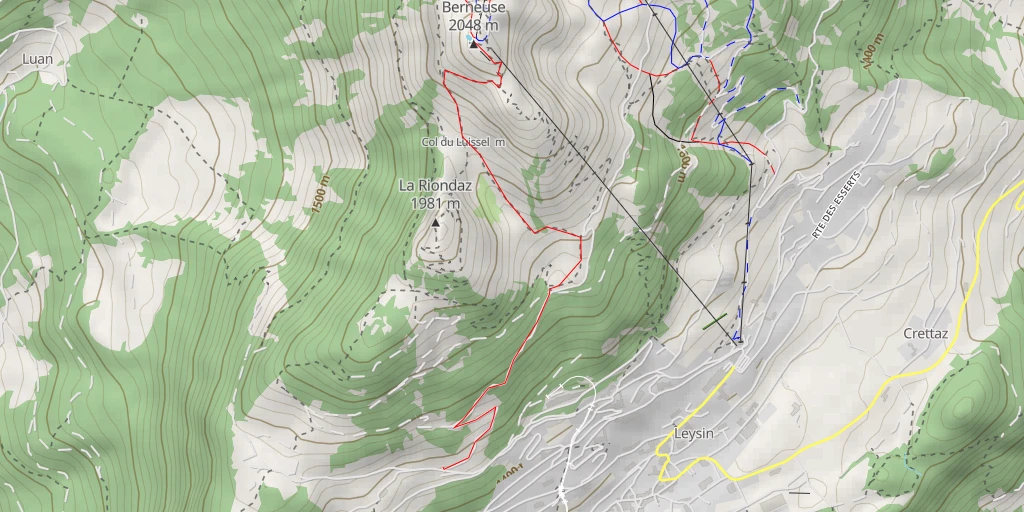 Map of the trail for Berneuse