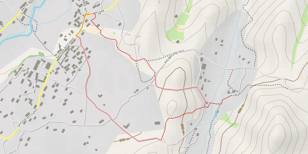 Map of the trail for Avlibuloq yo'i - Osmonsoy QFY