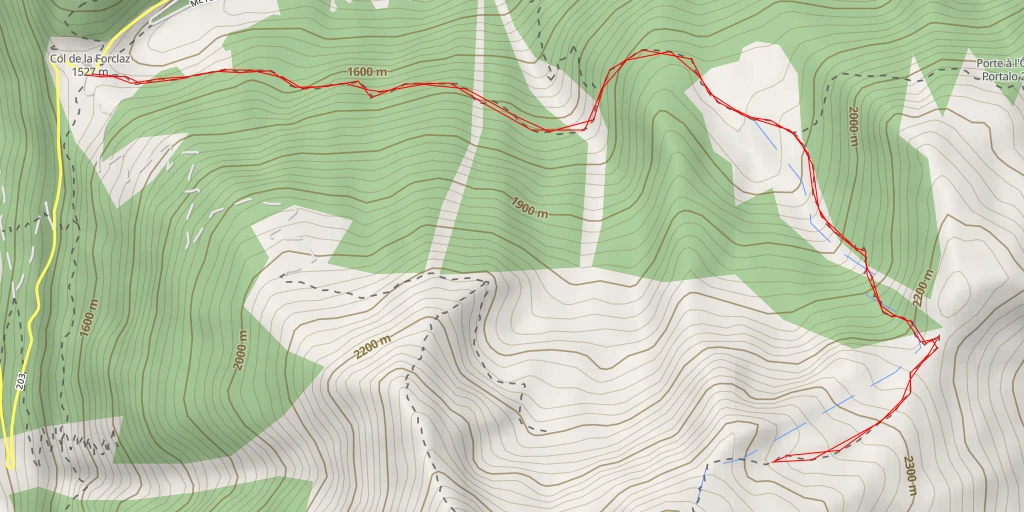 Map of the trail for Le Fays - Martigny-Combe