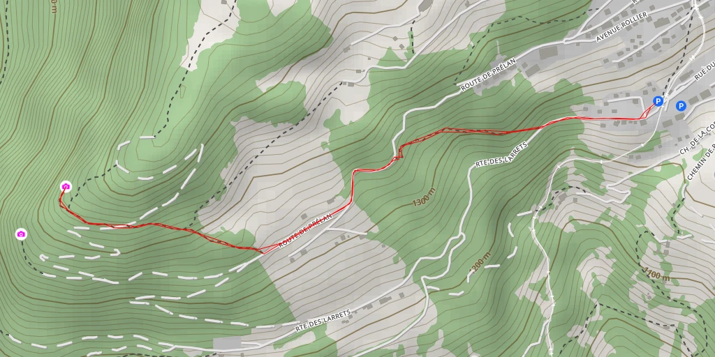 Map of the trail for La Grande Crevasse