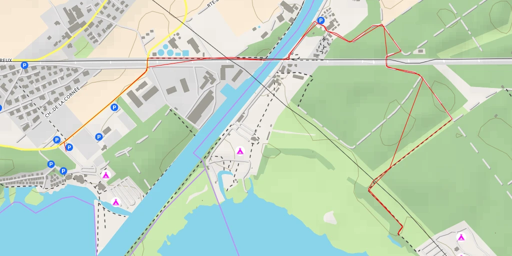 Map of the trail for TCS Camping Gampelen - Seestrasse