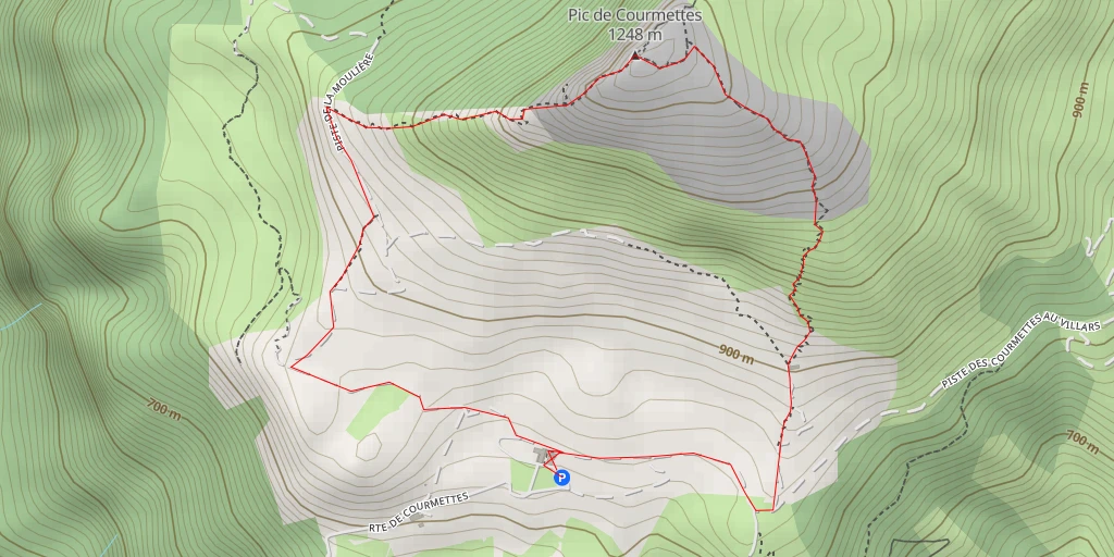 Map of the trail for Pic de Courmettes