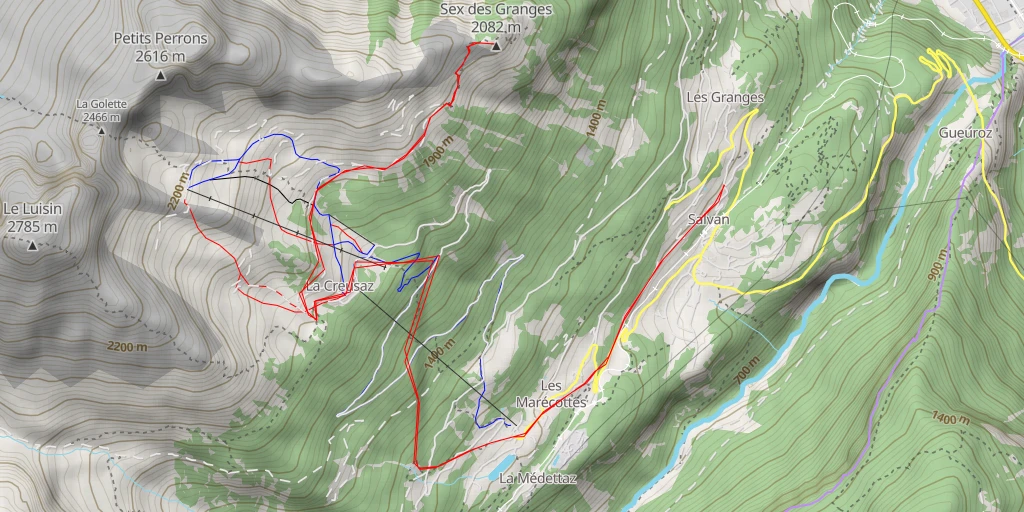 Map of the trail for Sex des Granges