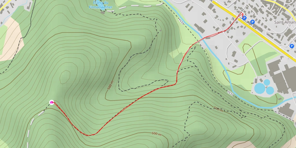 Map of the trail for Belle vue Mitzach - Mitzach