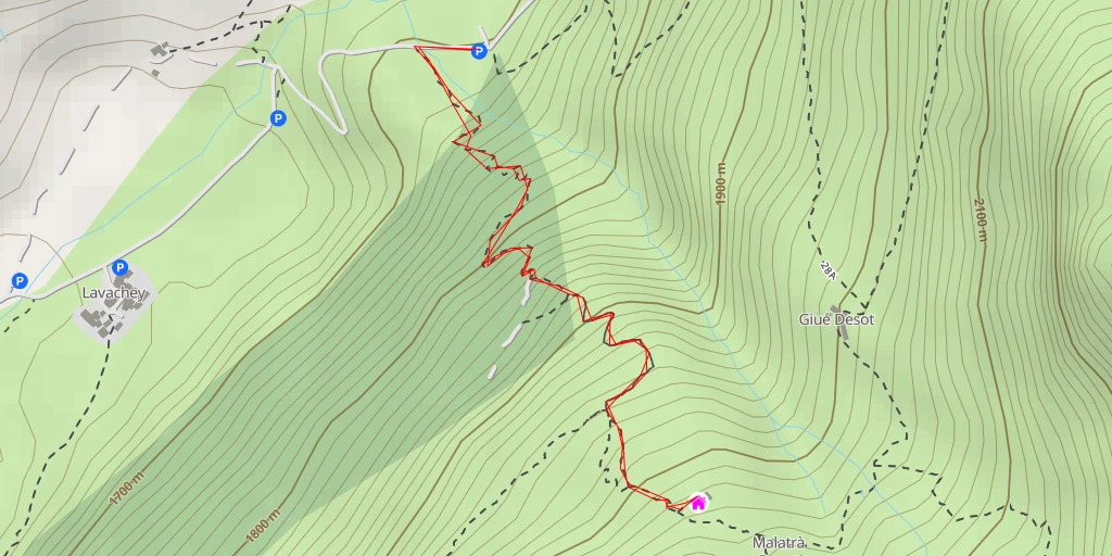 Map of the trail for Rifugio Walter Bonatti