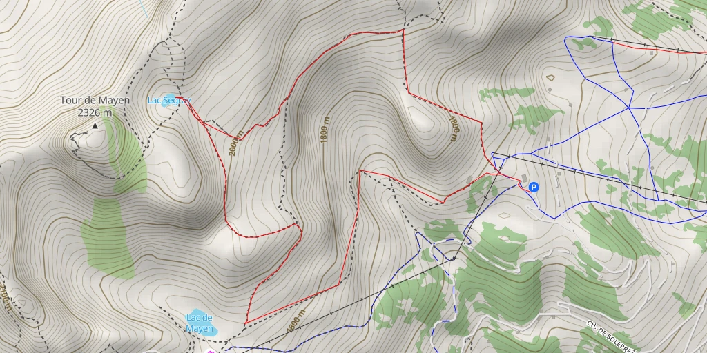 Map of the trail for Lac Segray