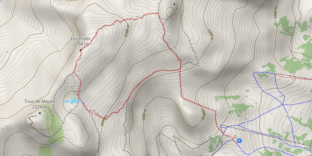 Map of the trail for Les Truex