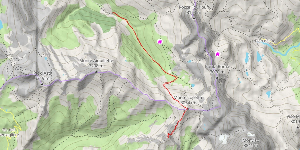 Map of the trail for Punta Seras