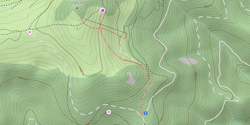 Map of the trail for Refuge Club Vosgien duThanner Hubel