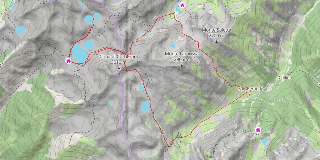 Map of the trail for 106 - Les Balcons du Mercantour