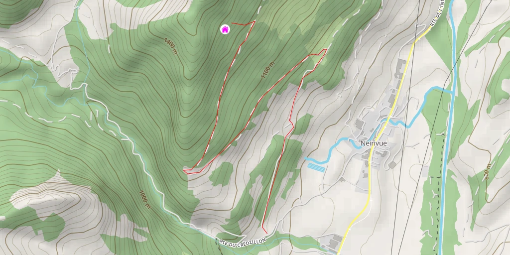 Map of the trail for Hôtel du Bostriche