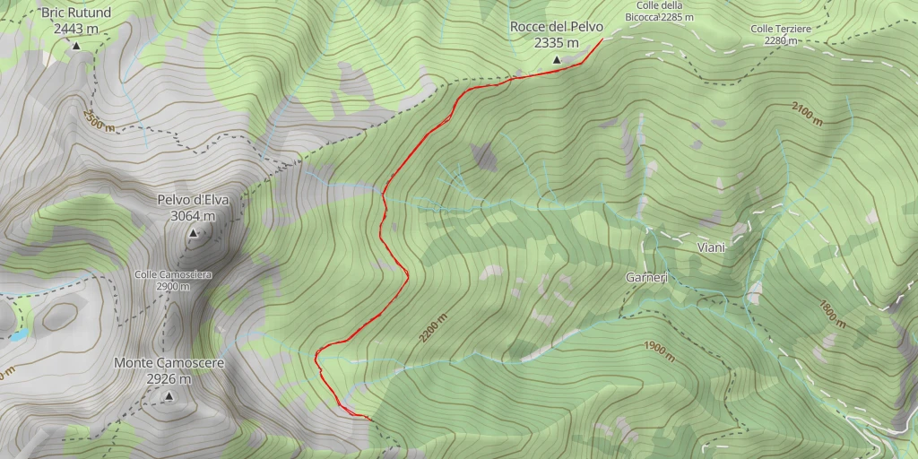 Map of the trail for Grange Sottano Gias Vecchio - Prazzo