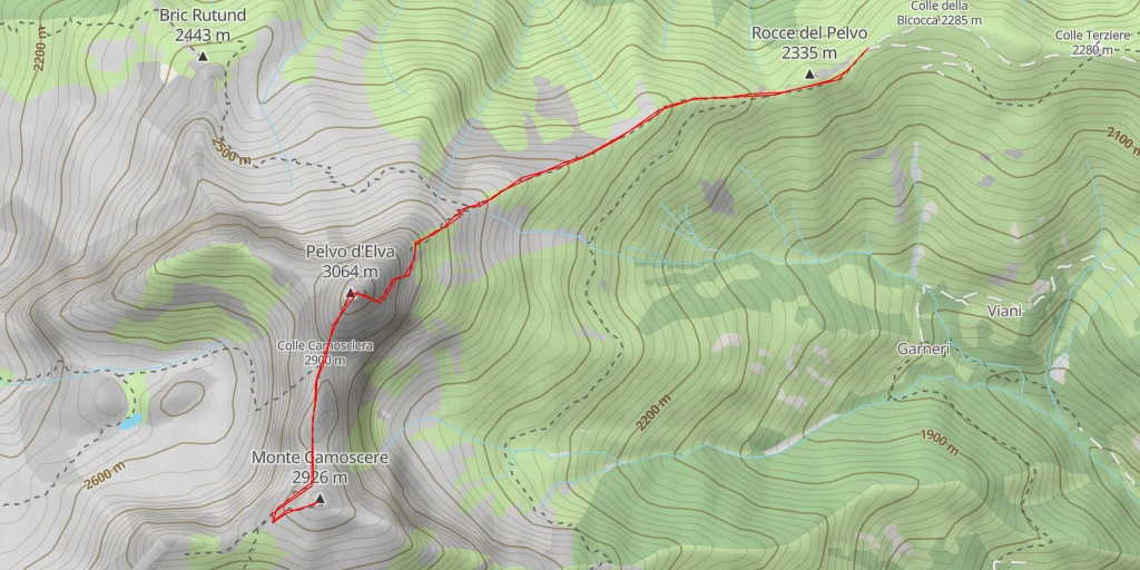 Carte de l'itinéraire :  Monte Camoscere