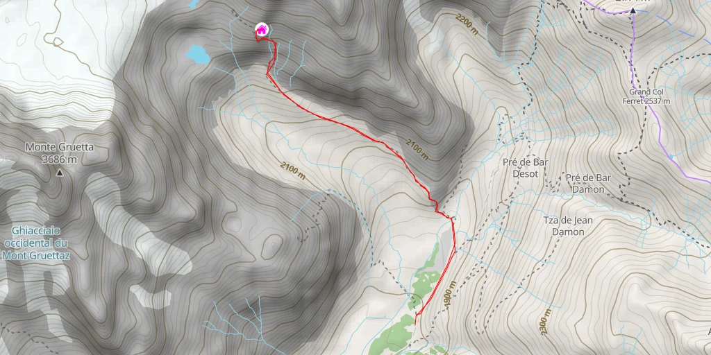 Map of the trail for Rifugio Cesare Dalmazzi