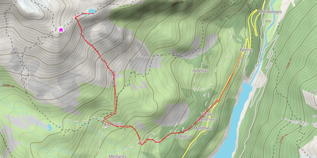 Map of the trail for Lago Morion