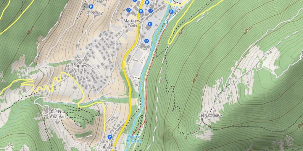 Map of the trail for Piscine du Bourg