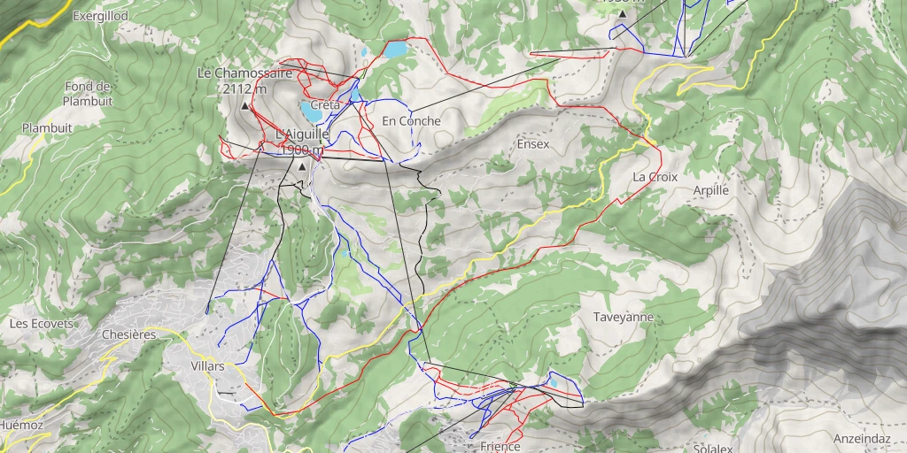 Map of the trail for Le Chamossaire Villars Ultraks Cham