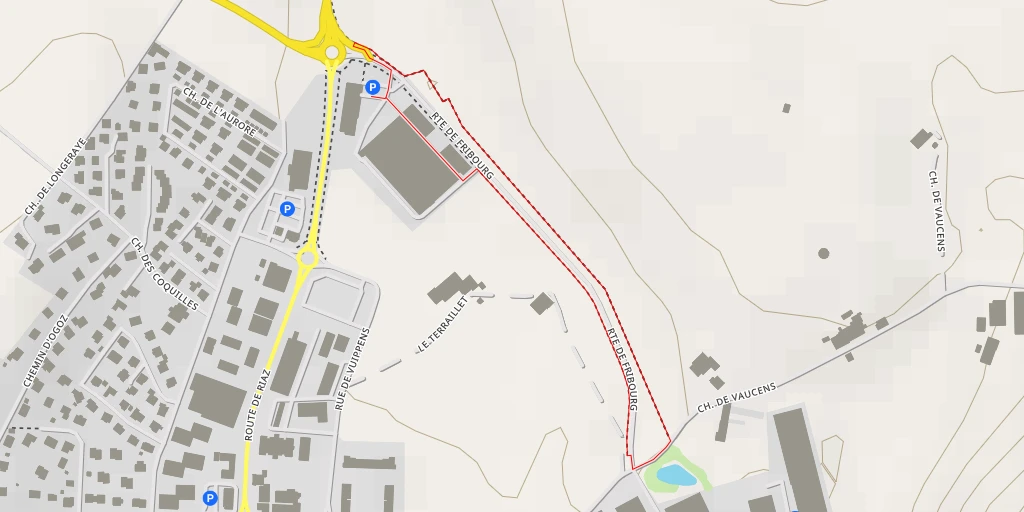 Map of the trail for Gruyère Energie SA - Rue de l'Etang