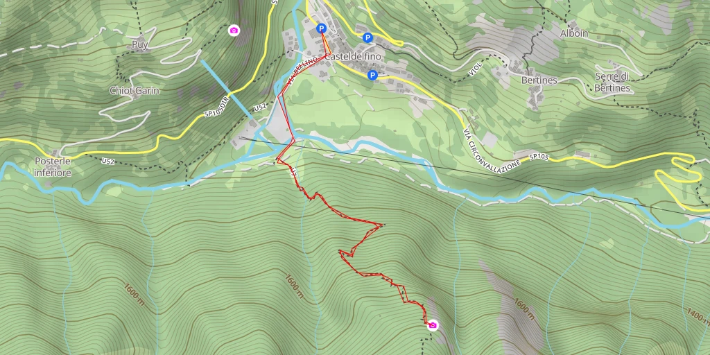 Map of the trail for Punto panoramico