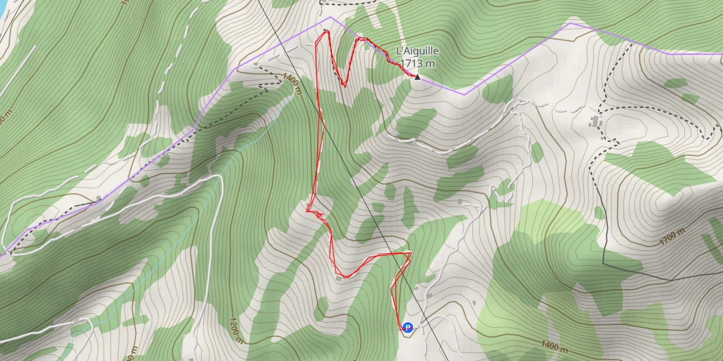 Carte de l'itinéraire :  L'Aiguille