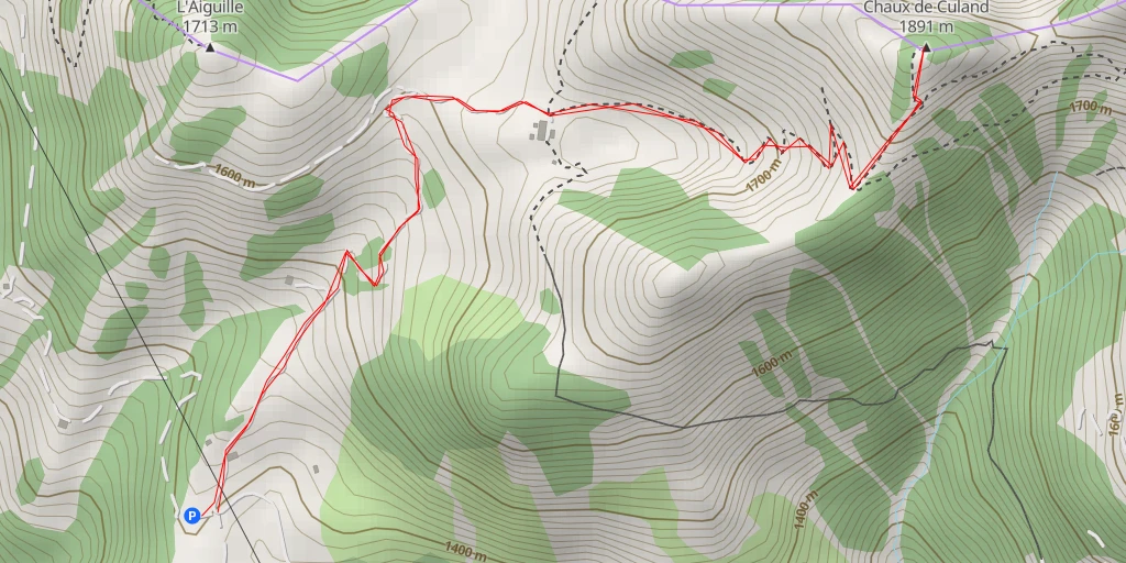 Map of the trail for Chaux de Culand