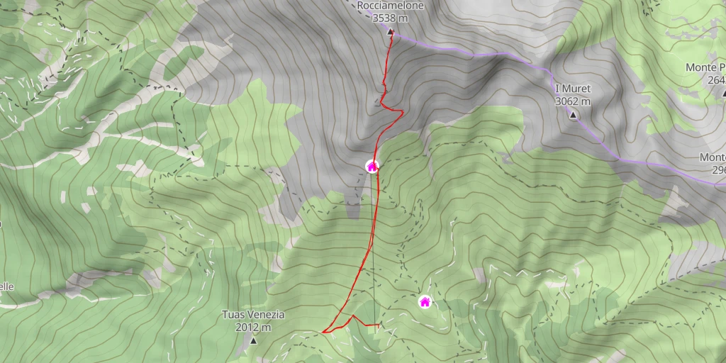 Map of the trail for Rocciamelone