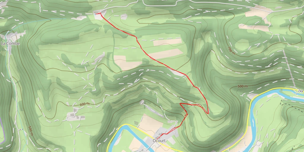 Carte de l'itinéraire :  Route de Montancy