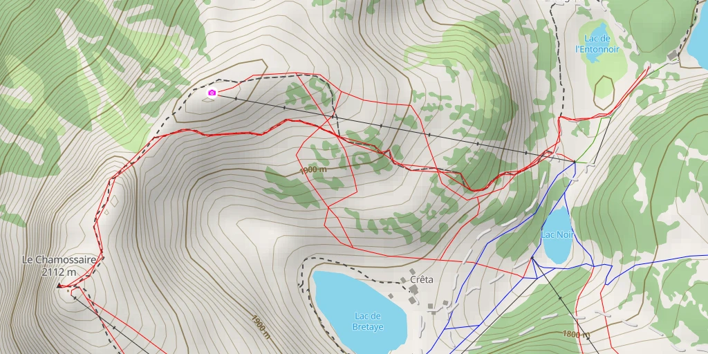 Carte de l'itinéraire :  Le Chamossaire