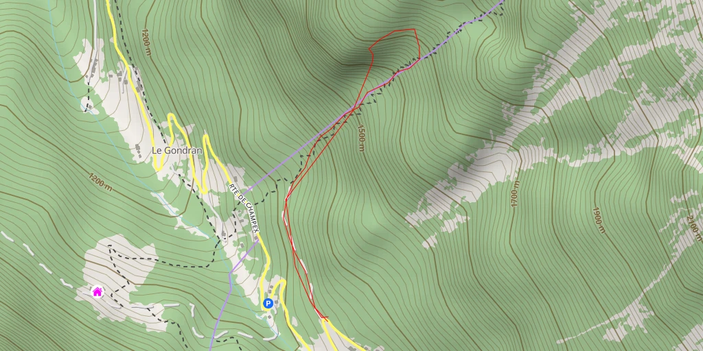 Map of the trail for Le Catogne - La Dyure Les Canicules m'emballent 