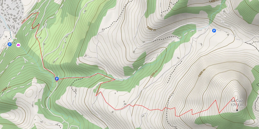 Map of the trail for La Cuâ Versant W