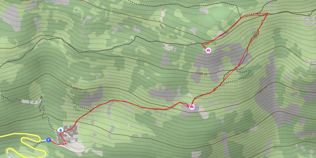 Map of the trail for Monte Auriol