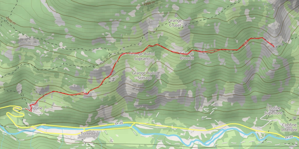 Carte de l'itinéraire :  Crous d'Alie