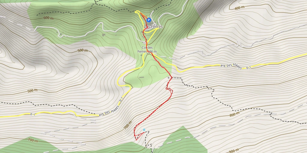 Map of the trail for 115 - Route des Ferres