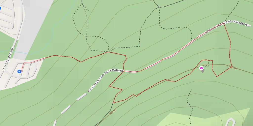 Map of the trail for Piste de la Tour de la Madone